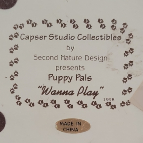 Vtg Casper Studio Collectibles Second Nature Design Puppy Pals Wanna Play Turtle - Picture 6 of 6